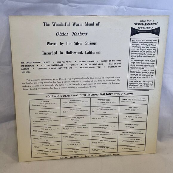 The Silver Strings Warm Mood Of Victor Herbert (Vinyl) Valiant V4914 VG+ LP - Picture 3 of 9